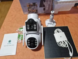 Cámara Solar Exterior Wi-Fi Doble Lente 4K