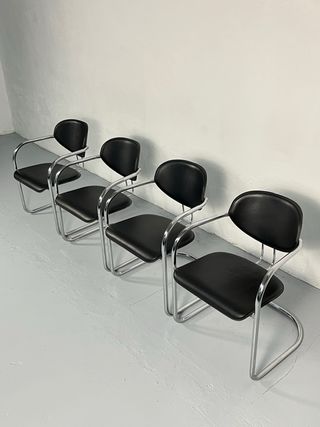 Sillas tubulares Cantilever, Vintage años 80