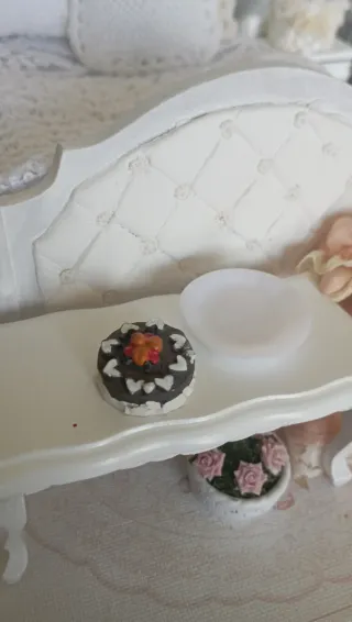 Torta cioccolato + piatto 1:12 Dollhouse