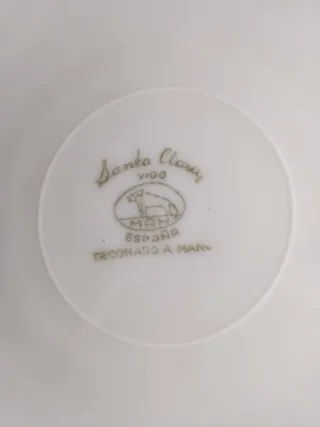 6 Platos Santa Clara Porcelana Dorada