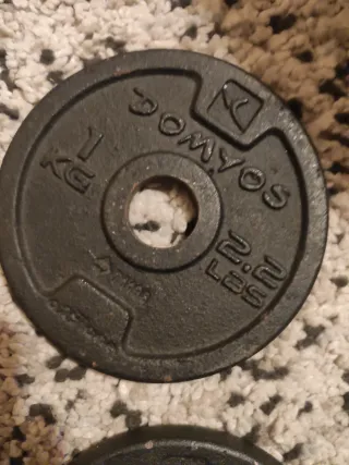 8 discos de pesa Domyos 1 kg