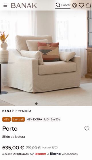 Sillón Banak 2 plazas tela marrón