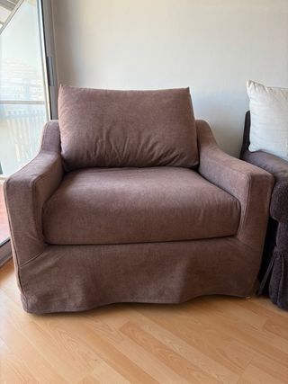 Sillón Banak 2 plazas tela marrón