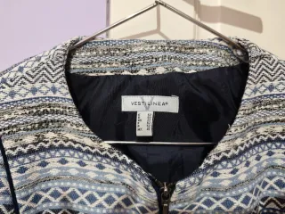 Chaqueta jaspeada azul mujer