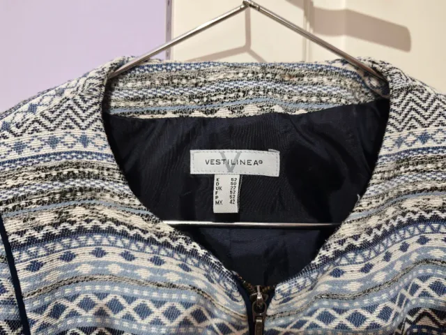 Chaqueta jaspeada azul mujer