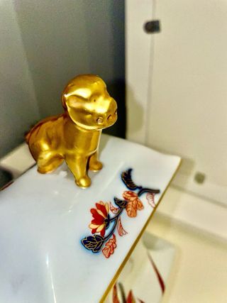 Jarrón Vista Alegre Imari con tapa y oro 24k