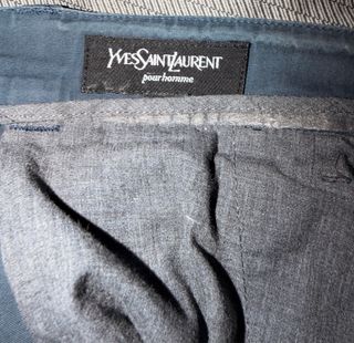 Pantaloni Yves Saint Laurent YSL uomo blu da vestire