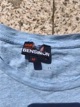 T-shirt Bensimon azul com bandeira EUA