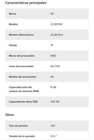 HP All-in-One 22 Blanco/Morado