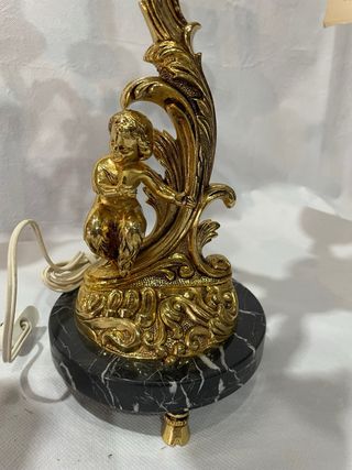 Pareja Candelabros Bronce Mármol