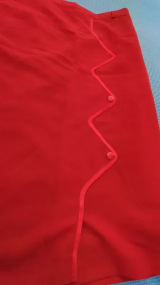 Falda midi roja vintage zig zag (talla 56)