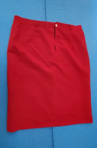 Falda midi roja vintage zig zag (talla 56)