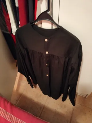 Camisa negra traje Extremadura, regional auténtica