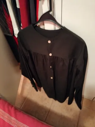 Camisa negra traje Extremadura, regional auténtica