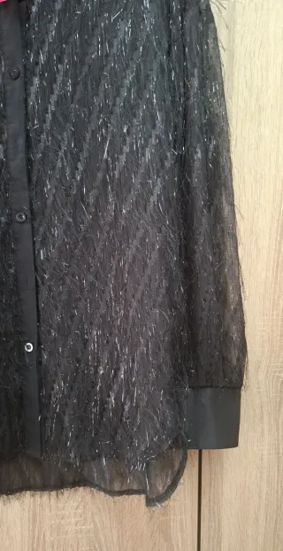 Camisa NUEVA negra Shein flecos brillos Talla XL