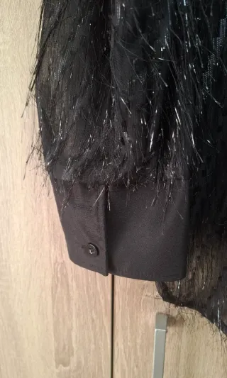 Camisa NUEVA negra Shein flecos brillos Talla XL