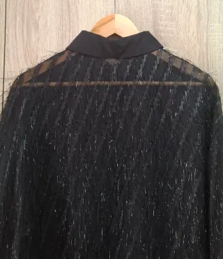 Camisa NUEVA negra Shein flecos brillos Talla XL