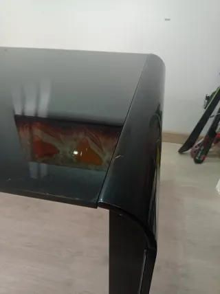Mesa comedor extensible vidrio templado negra