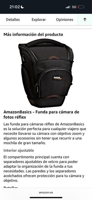 Estuche Cámara Amazon Basics Negro