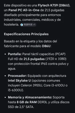 Panel PC All-in-One Flytech K759