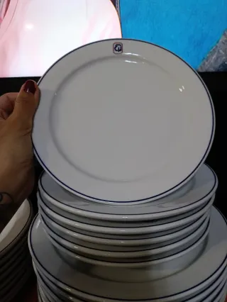 Vajilla 22 piezas porcelana azul y blanco