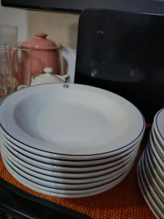 Vajilla 22 piezas porcelana azul y blanco