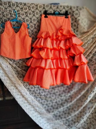 Conjunto Flamenco Blusa y Falda
