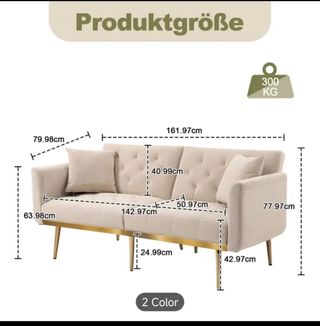 Sofá Cama Beige Tela