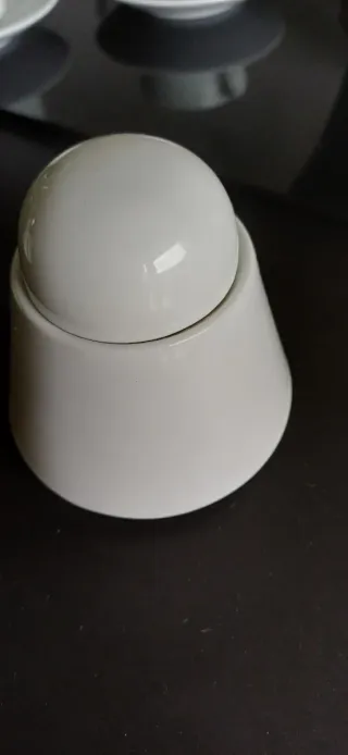 Juego 6 Tazas Café Porcelana Blanca