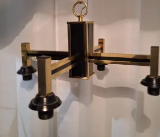 Lámpara vintage metal dorada y negra