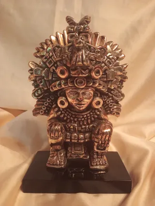 ESCULTURA AZTECA ARGENTA MEXICO ORIGINAL COLECCI
