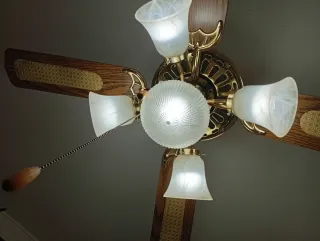 Ventilador de techo rústico madera y metal