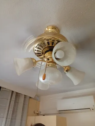 Ventilador de techo rústico madera y metal