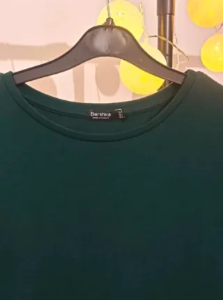 Vestido Bershka verde manga larga