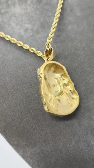 Collar dije Jesucristo acero-oro