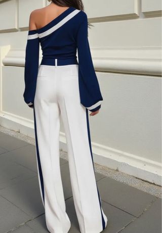 Completo donna blu e bianco