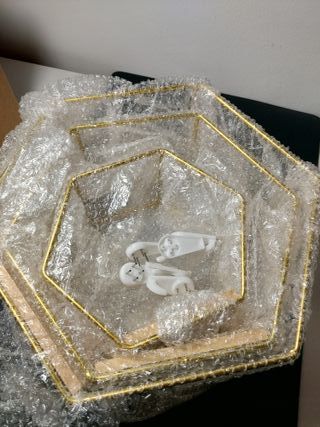 Set Estanterías Hexagonales Doradas 25cm/20cm/15cm