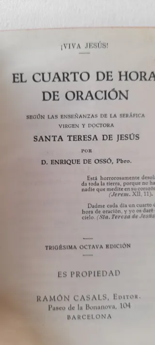 Libro el quarto de hora de oración años 50