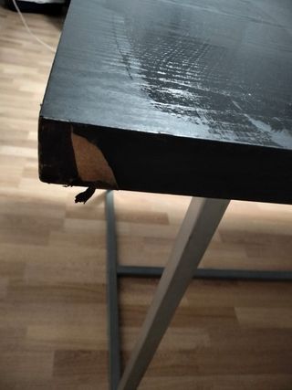 Mesa comedor negra y 4 sillas