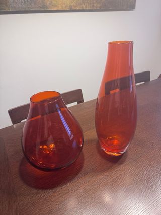 Jarrones de cristal naranja