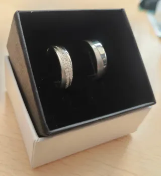 Pareja Anillos Compromiso Plata Ley