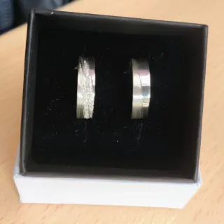 Pareja Anillos Compromiso Plata Ley