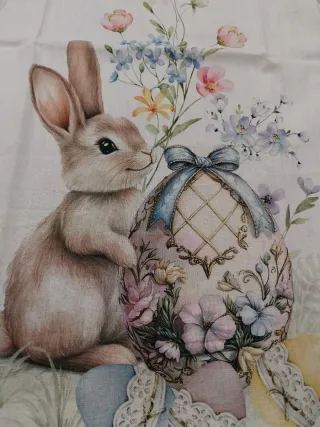 Strofinaccio Pasqua con Coniglietto e Uova