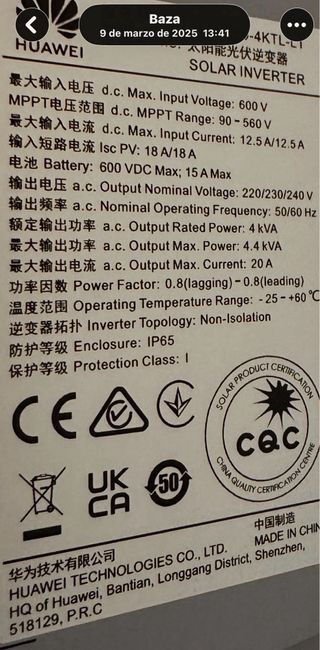 Inversor Huawei SUN2000-4KTL-L1