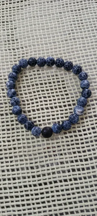 Pulsera Ágata Dragón Azul y Negra