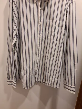 Camisa Cortefiel Rayas Azul y Blanca