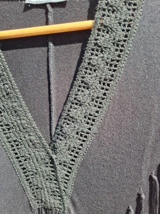 Vestito Zara S flecos crochet boho