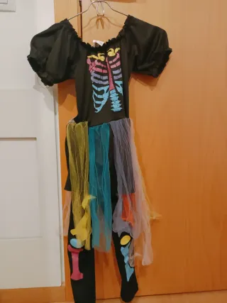 Disfraz esqueleto arcoíris niña 4-6 años