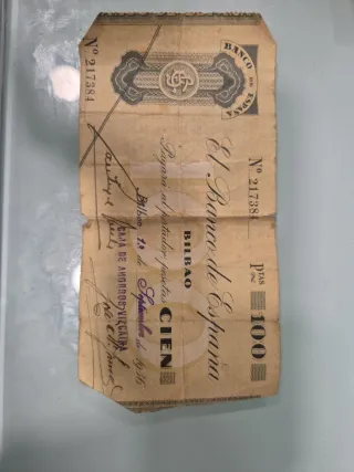 Billete 100 pesetas Banco de España 1936