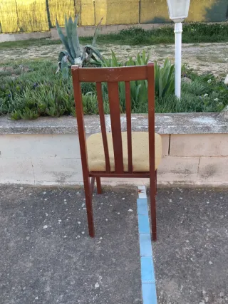 CONJUNTO SEIS SILLA ROBLE, TAPIZADO BEIG